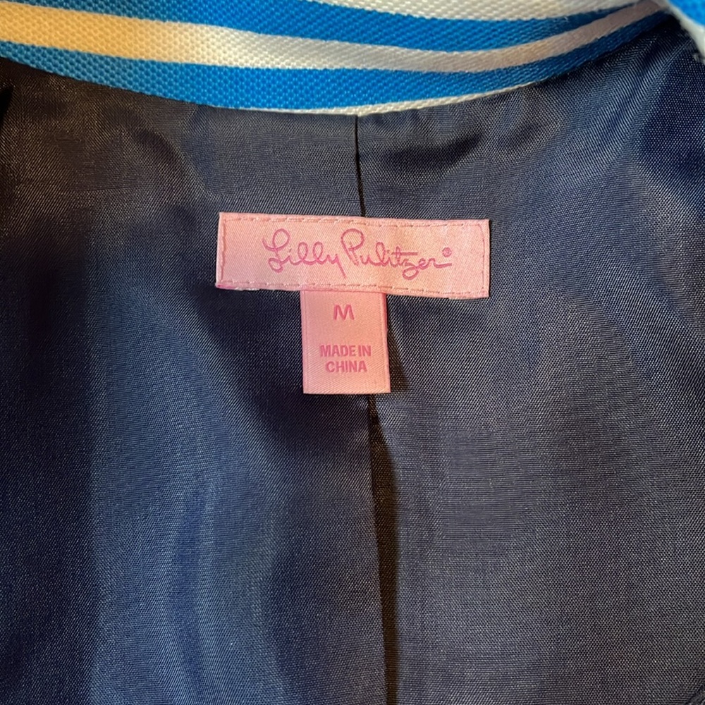 NWOT Lilly Pulitzer Malibu Blazer with Navy Trim. - Picture 5 of 6